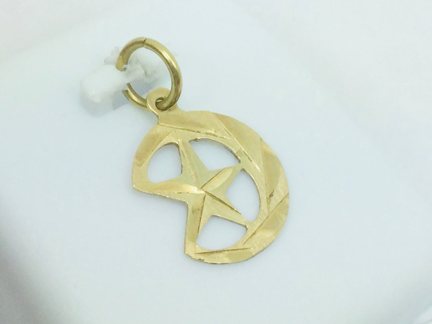 14k Yellow Gold Moon & Star Pendent