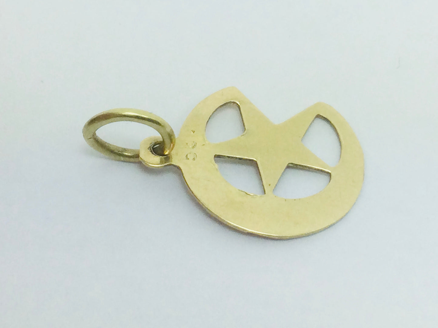 14k Yellow Gold Moon & Star Pendent