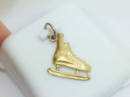 10k Yellow Ice Skate Pendent