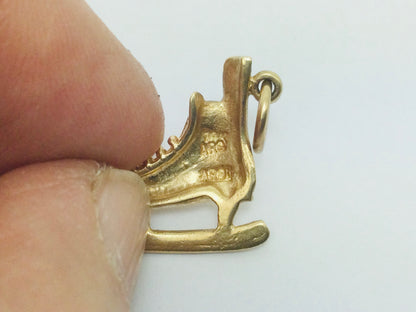 10k Yellow Ice Skate Pendent