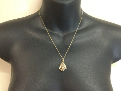 10k Yellow Gold Sailboat Pendent