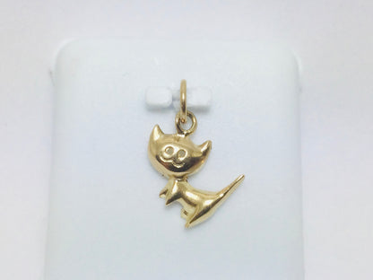 10k Yellow Gold Cat Kitten Pendent