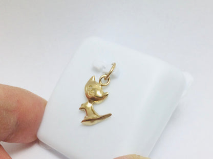 10k Yellow Gold Cat Kitten Pendent