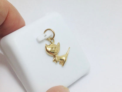 10k Yellow Gold Cat Kitten Pendent