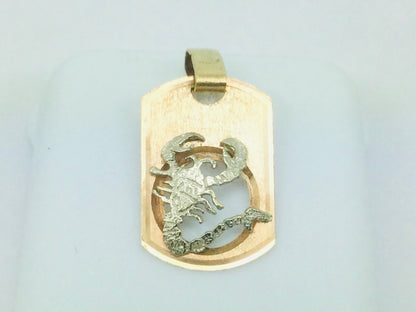 10k Yellow and White Gold Scorpio Horoscope (Oct-Nov) Pendent