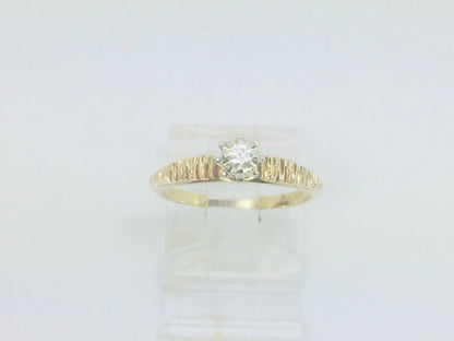 14k Yellow Gold Round Cut 6pt Diamond Illusion Set Ring