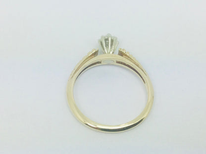 14k Yellow Gold Round Cut 6pt Diamond Illusion Set Ring