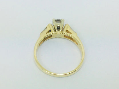 18k Yellow Gold 84pt Round Cut Diamond Engagement Ring