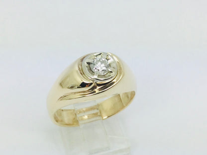 14k Yellow Gold Round Cut 32pt Diamond Solitaire Ring