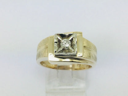 10k Yellow Gold Round Cut 16pt Diamond Solitaire Ring