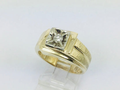 10k Yellow Gold Round Cut 16pt Diamond Solitaire Ring