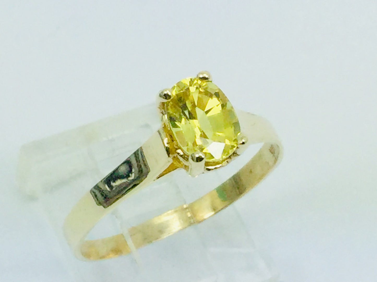 10k Yellow Gold Oval Cut Genuine Yellow Sapphire Ring