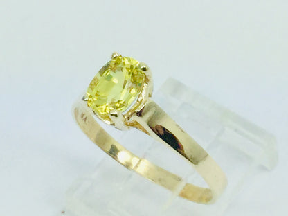 10k Yellow Gold Oval Cut Genuine Yellow Sapphire Ring