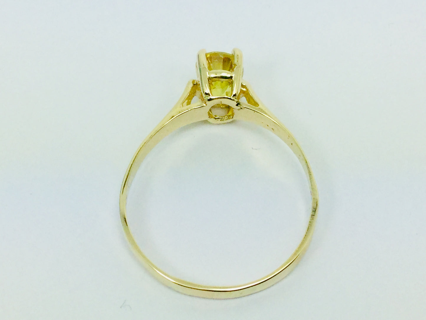 10k Yellow Gold Oval Cut Genuine Yellow Sapphire Ring