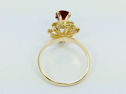 10k Yellow Gold 60pt Round Cut Garnet January Birthstone Ring