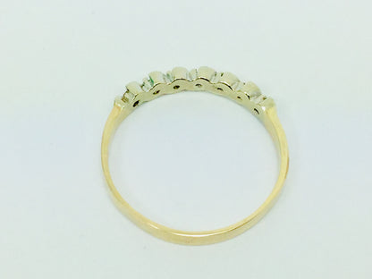 10k Yellow Gold Round Cut 14pt Diamond Engagement Ring and Wedding Band