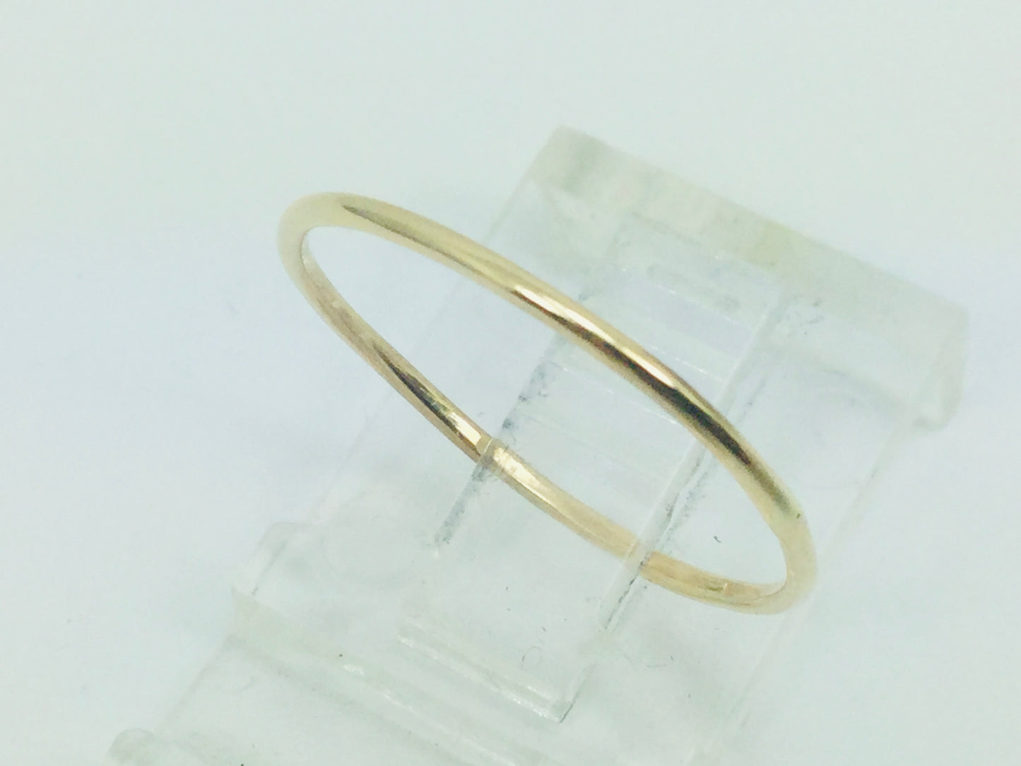 10k Solid Yellow, Rose, or White Gold 1mm Stackable Band Rings