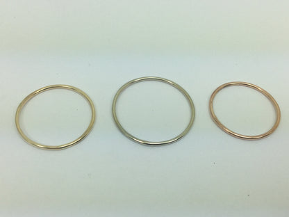 10k Solid Yellow, Rose, or White Gold 1mm Stackable Band Rings