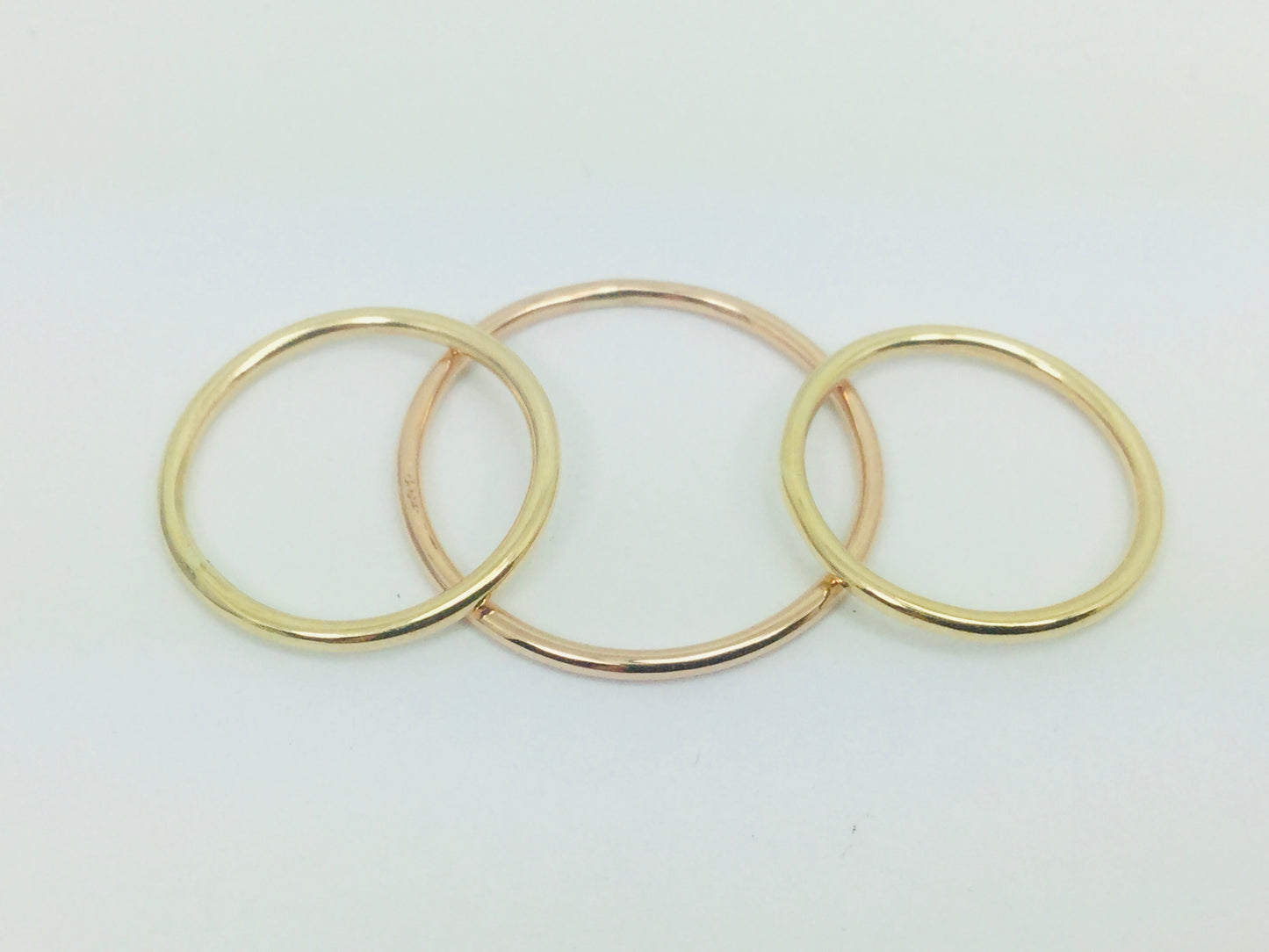 10k Solid Yellow, Rose, or White Gold 1.3mm Stackable Band Rings