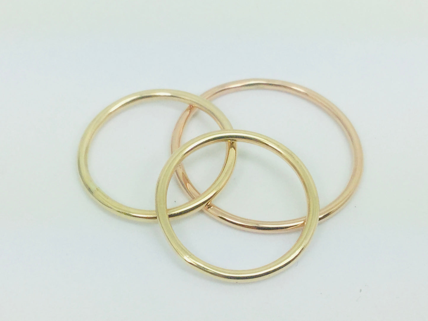 10k Solid Yellow, Rose, or White Gold 1.3mm Stackable Band Rings