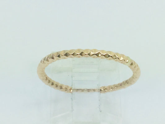 14k Rose Gold Geometric Design 1.6mm Stackable Band Rings