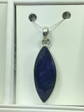 Genuine Blue Marquise Gemstone on Silver Chain