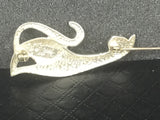 Vintage Silver Cat Pin