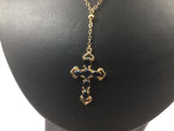 Silver Gold Plated Sapphire Cross Necklace