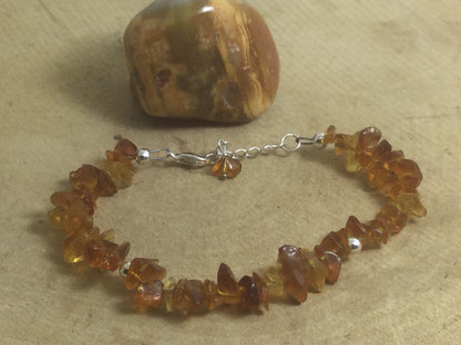 Adjustable Sterling Silver Genuine Gemstone Bracelet with Citrine /Yellow Quartz ( Happiness Positivity Abundance / The Merchant's Stone )