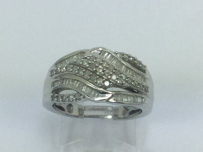 Platinum over Sterling Silver 50ct Diamond Ring