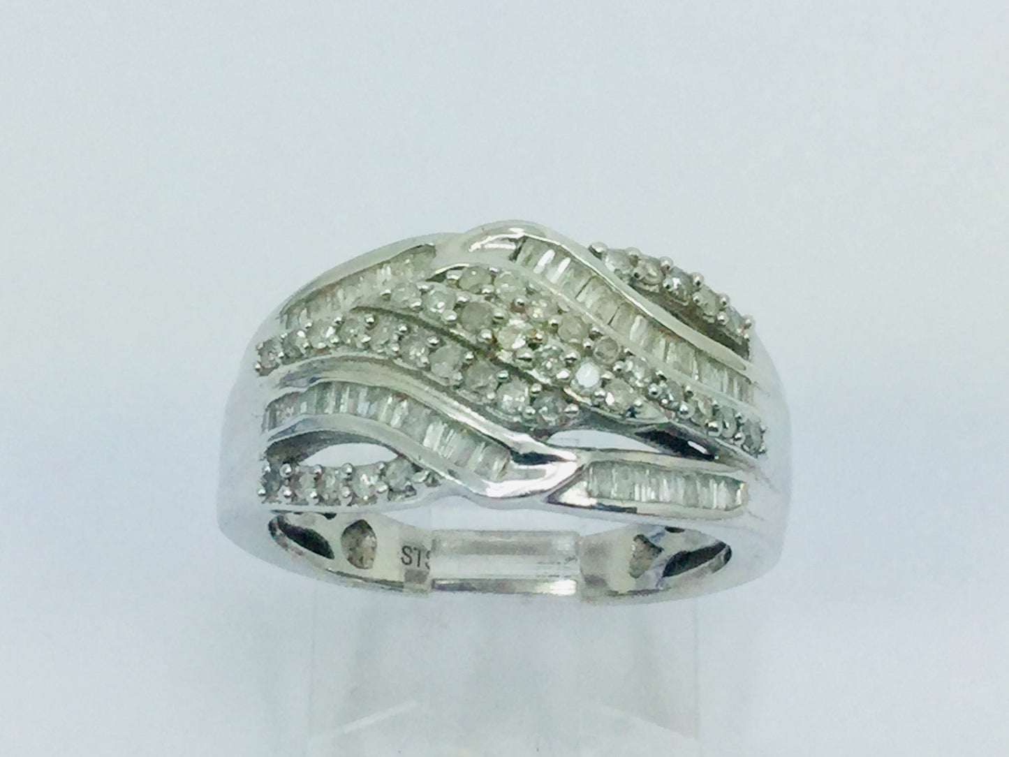 Platinum over Sterling Silver 50ct Diamond Ring