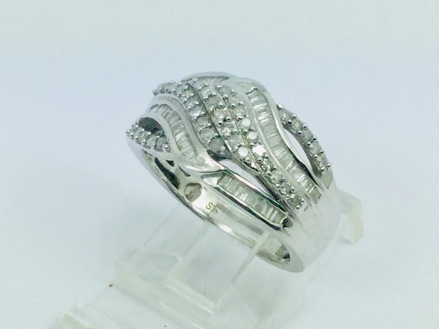 Platinum over Sterling Silver 50ct Diamond Ring